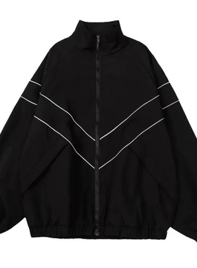 Hip Hop Varsity Jacket Men High Street Patchwork Color Blac