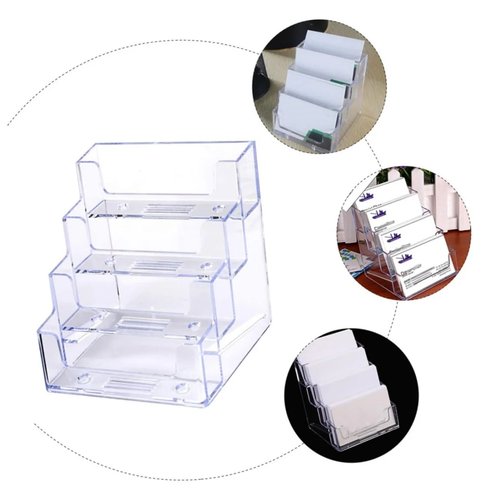 1PC 4-cell business card holder creative transparent card,