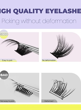 GROINNEYA Lashes Clusters Cat Eyelashes Wispy Individual La