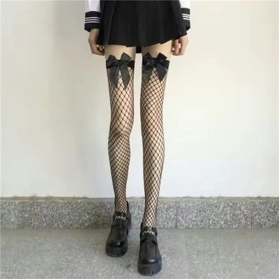 Black White Sexy Overknee Long Socks Women Sweet Girls Loli
