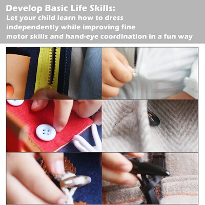 Preschool Sensory Book for Learning Fine Motor Skills, Trav