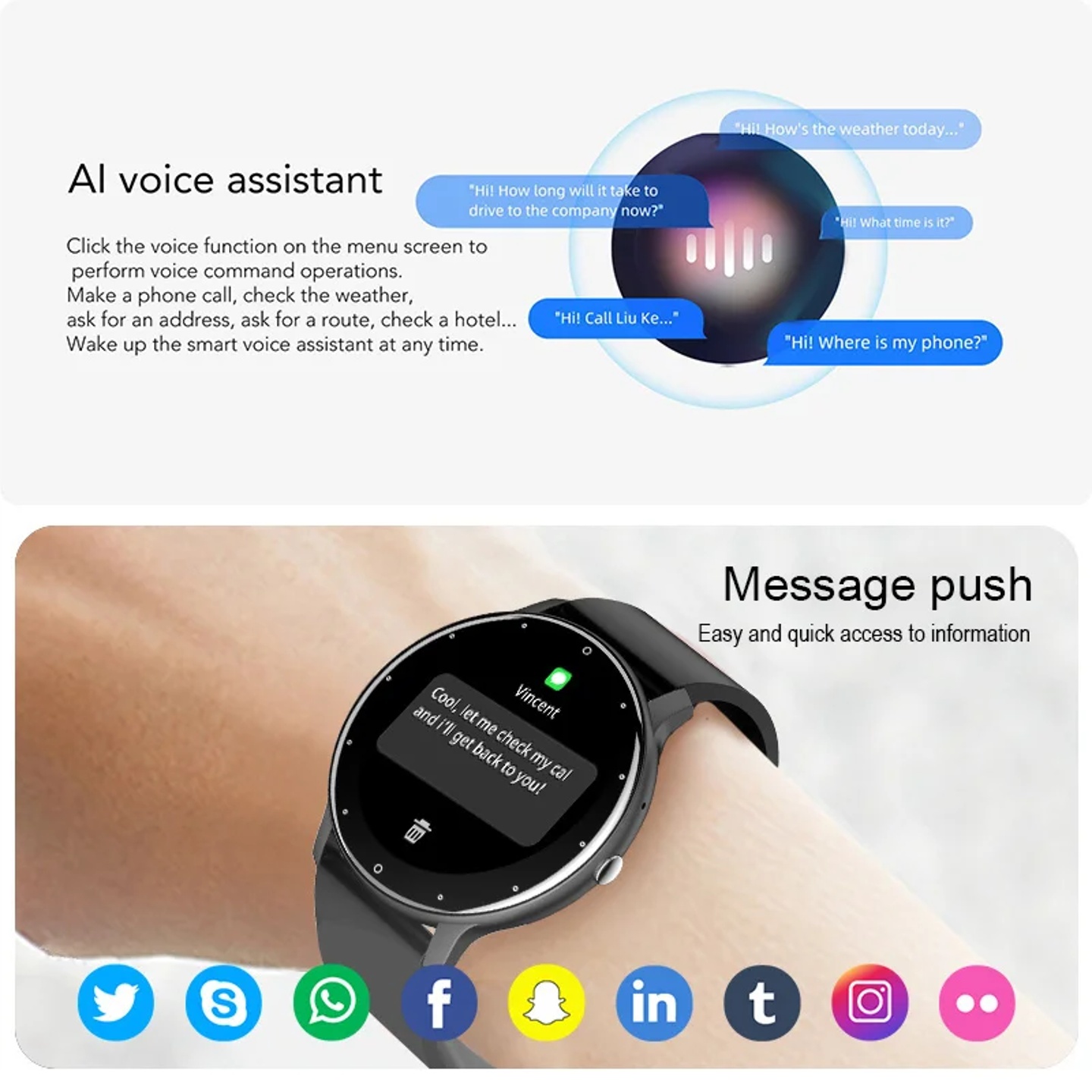 LIGE Smart Watch Women Men Full Touch Screen Bluetooth 5.2