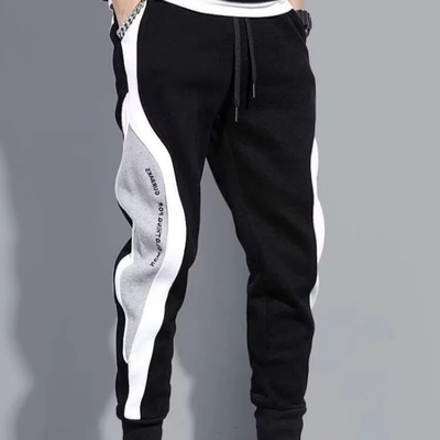 Men Black Pants Hip Hop Drawstring Jogger Fashion Comfortab