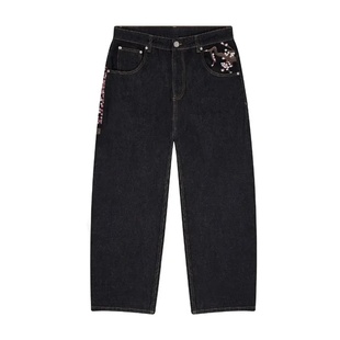Y2K Baggy jeans Cherry Blossom Selvedge Embroidery Denim Pa