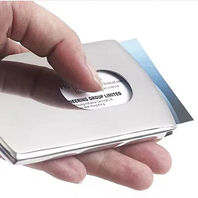 Business Card Holder Stainless Steel Cash Bank Card Case Ha
