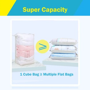 Cube Vacuum Storage Bags umbo Vacuum Seal Bags for Clothes,