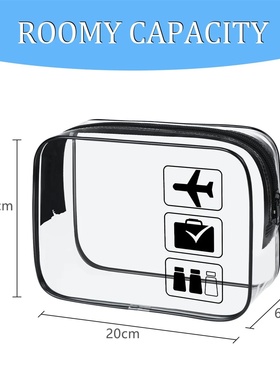 1pc Clear Toiletry TSA Approved Travel Bag Travel Carry On,