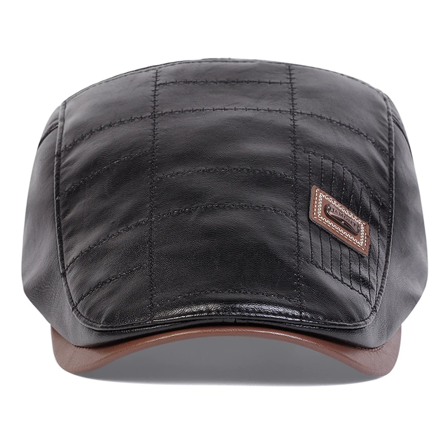 Men Retro Pu Leather Newsboy Caps JAMONT labeling British P