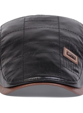Men Retro Pu Leather Newsboy Caps JAMONT labeling British P