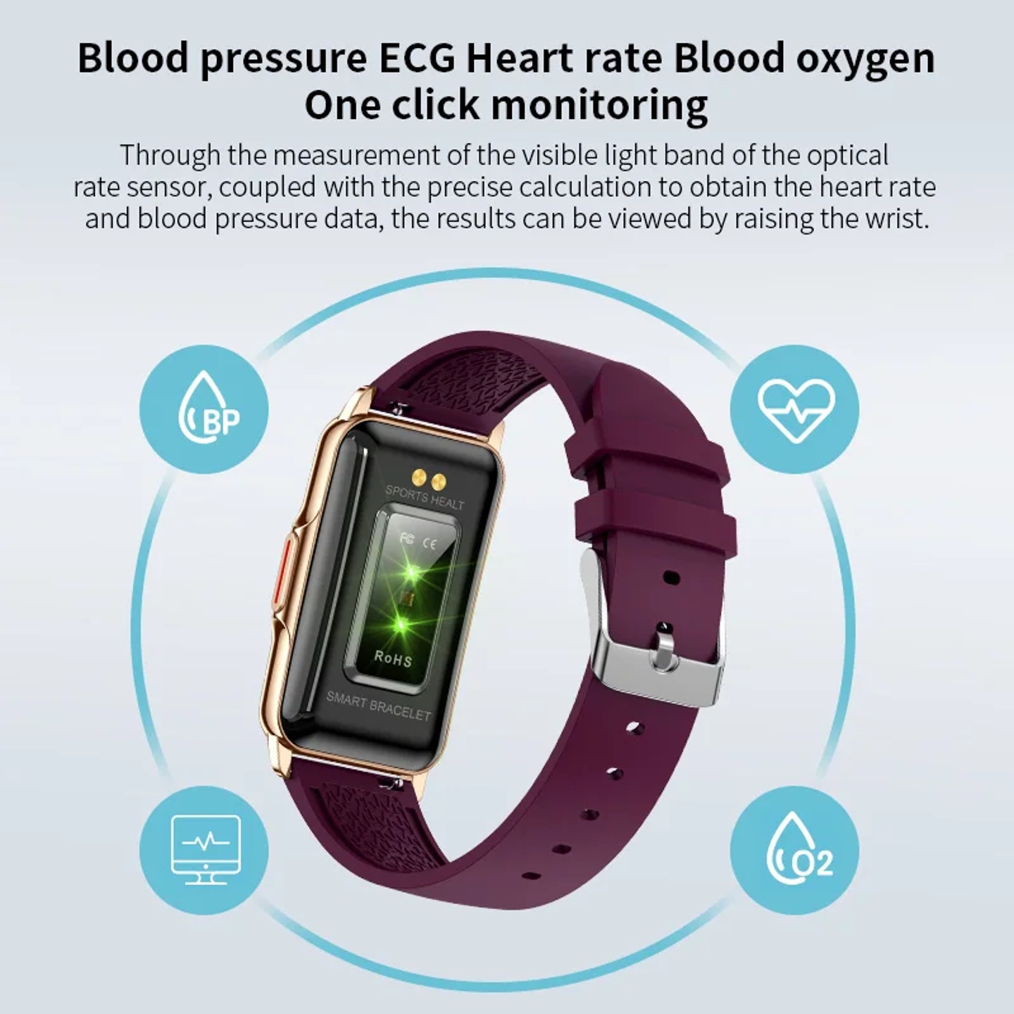 LIGE New Fashion Smart Watch Ladies Message Push Blood Pres