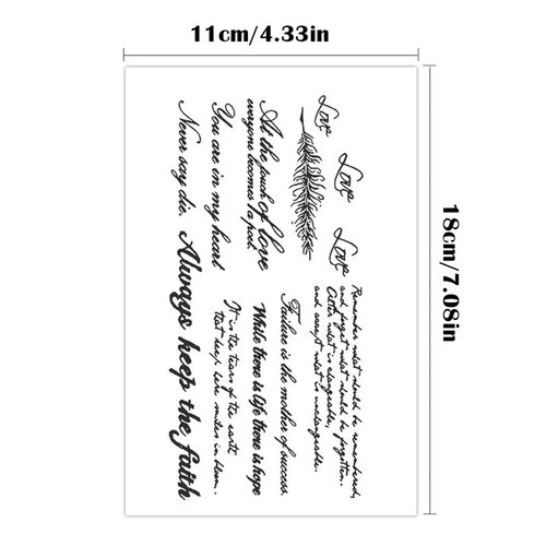 Juice Ink Lasting English Word Waterproof Temporary Tattoo