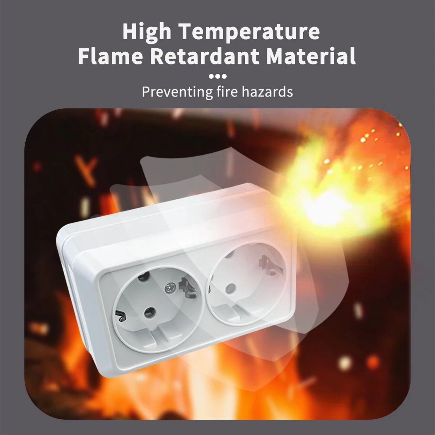 WESA White Wall Surface 2 Sockets Plugs EU Exterior Electri