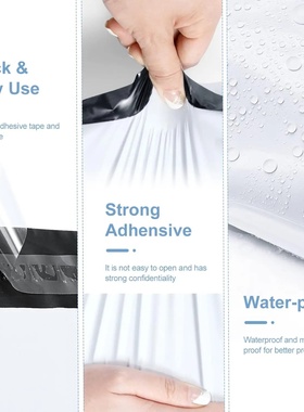 100 Pcs White Shipping Bags for Packaging Courier Bag Self