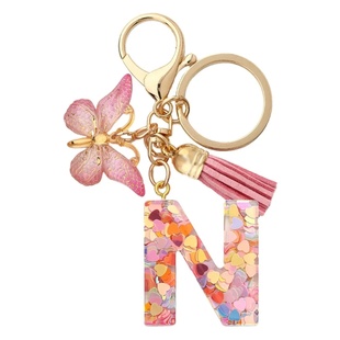Fashion DIY A-Z Letters keychain Metal Holder Pendent Key C