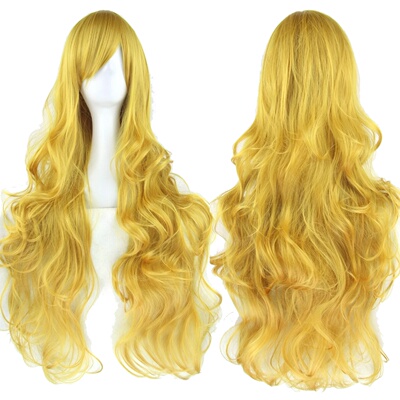 Soowee Curly Long Synthetic Hair Green Wig Hairpiece Pink B