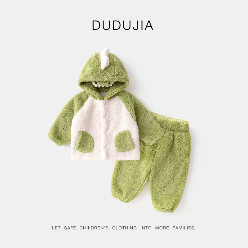 嘟嘟家儿童家居服套装珊瑚绒秋冬