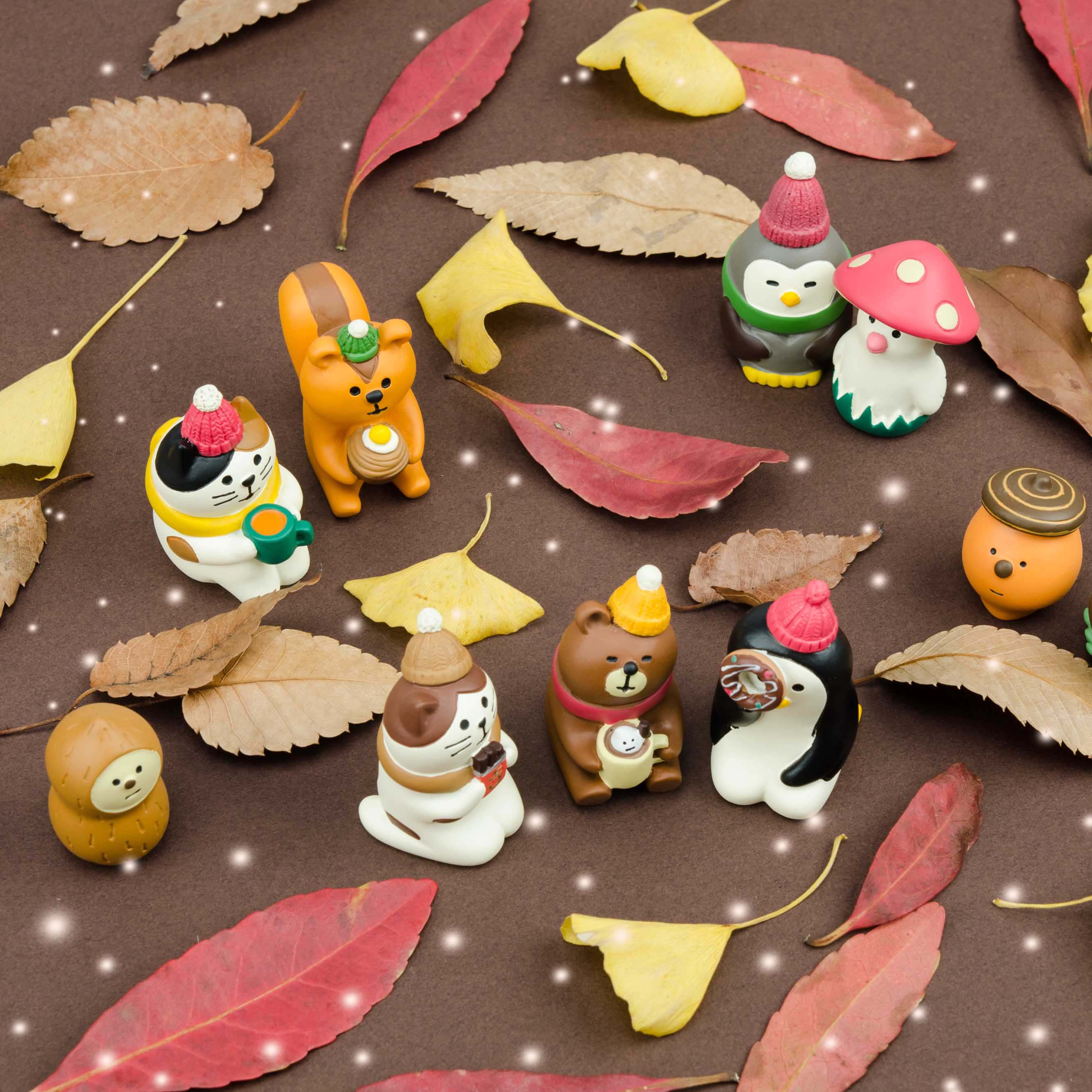 可爱日本桌面小摆件decole树脂卡通小猫居家彩绘树脂现货