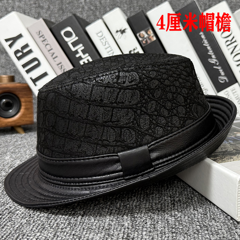 时尚反绒真皮绅士礼帽