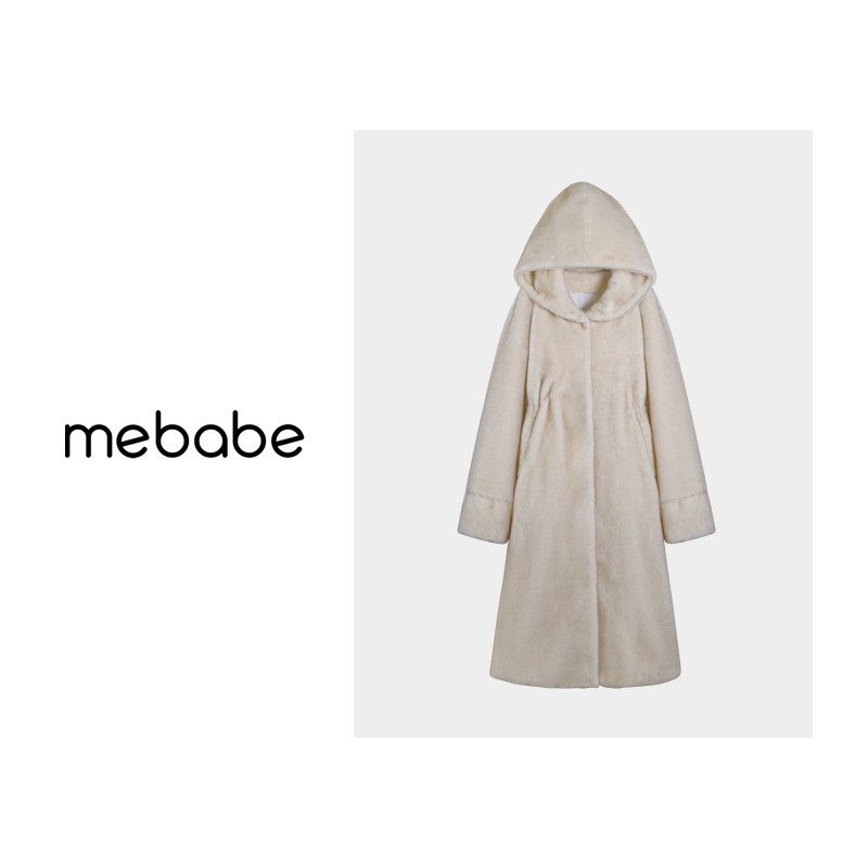 【孙小桔】雅典娜·冬款气质宽松长款连帽毛毛大衣外套女 23DK119