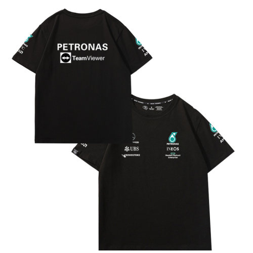 f1赛车服汉密尔顿乔治拉塞尔梅奔驰车队队服衣服圆领短袖T恤衫男