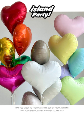 日本进口T牌14寸果冻爱心铝膜气球心型生日布置背景求婚房儿童