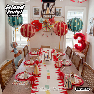 卡通动物铝膜气球儿童生日派对布置场景拍照道具周岁铝膜宝宝周岁