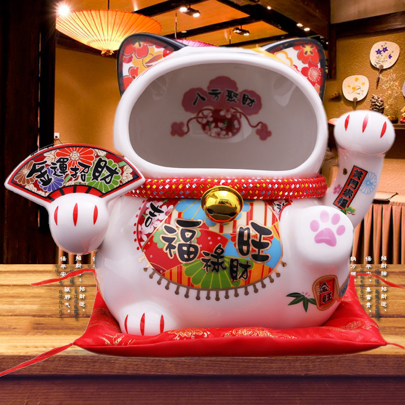 福缘猫陶瓷招财猫摆件糖果罐客厅创意饼干零食家居装饰玄关收纳罐|msdalam kategori Aksesori rumah, barang-barang hiasan, tangki simpanan - dari Buy2taobao.com untuk memberikan perkhidmatan ejen Taobao profesional membeli