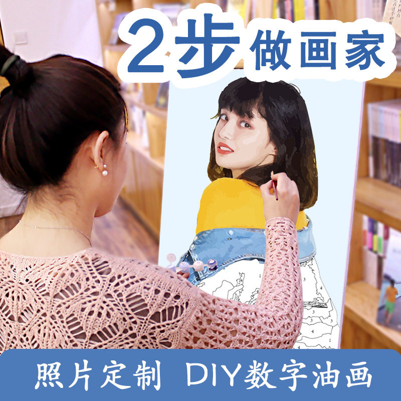 数字油画diy照片定制油彩减压画填色手工手绘涂色装饰数码水彩画|msdalam kategori Aksesori rumah, lukisan hiasan, DIY/Lukisan digital - dari Buy2taobao.com untuk memberikan perkhidmatan ejen Taobao profesional membeli