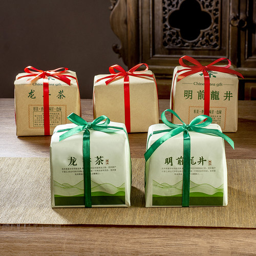 龙井茶包装袋方包牛皮纸