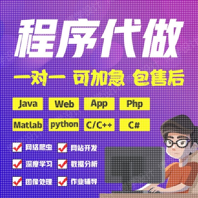 计算机Python做编程Java代码编写R语言数据分析C++算法js系统设计