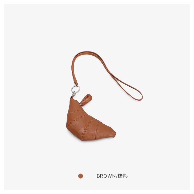 2025新款搭配分享~软皮酷辣妹牛角包零钱包卡包挂脖包女款钥匙包