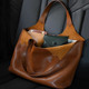 棕色高级感软皮大容量托特包女2025新款 轻奢小众高级感手提单肩包