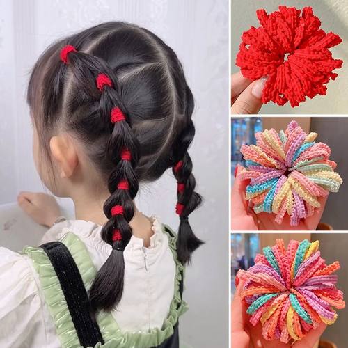 女孩花边发圈喜庆大红色彩色发绳