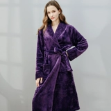 Демисезонный банный халат, флисовая фланелевая коралловая бархатная длинная пижама, длина макси, большой размер