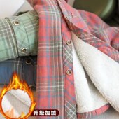 男童加绒衬衣宝宝加厚保暖长袖 儿童春秋格子 上衣纯棉外套洋气韩版