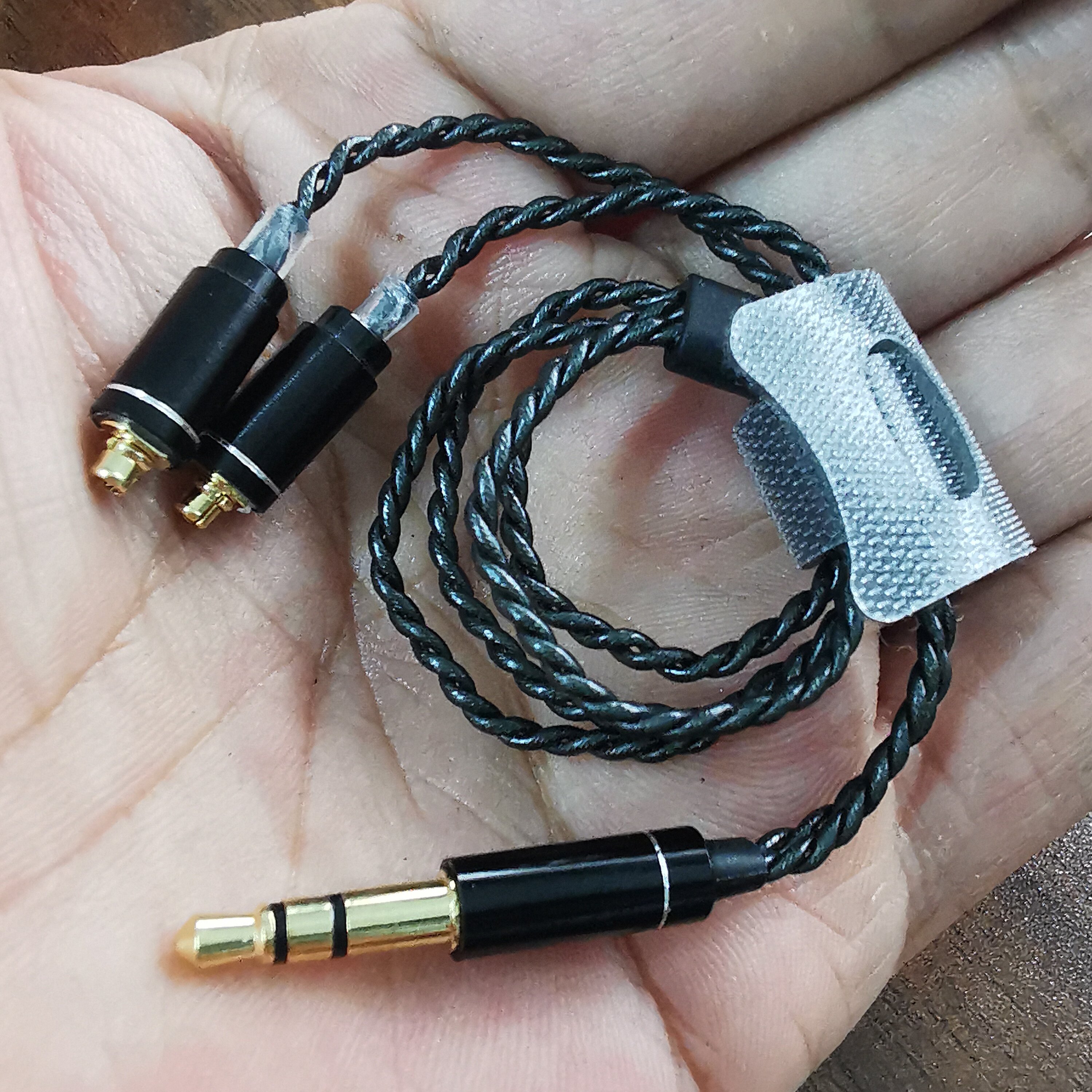 4股银铂丝短耳机线 mmcx3.5插头极简清楚非常好用 蓝牙耳放配线材