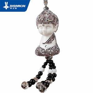 汽车挂件车载精美水晶保平安饰品佛车内后视镜平X安符挂饰品