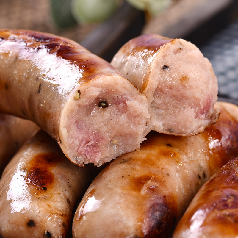 脆皮烤肠肉肠地道肠火山石烤肠原味黑胡椒肉肠热狗上班热狗