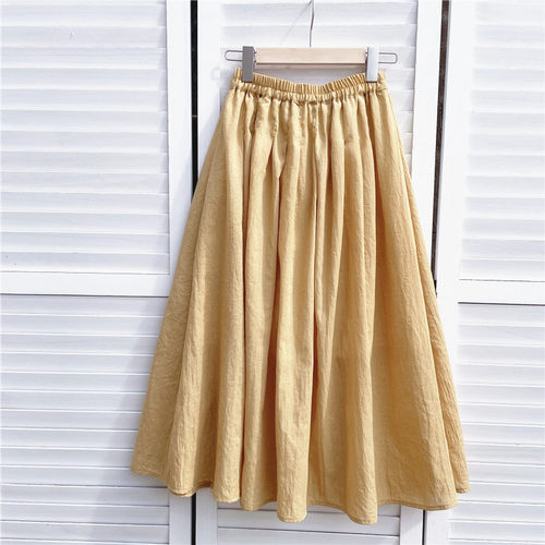 半身裙女春夏中长款松紧腰