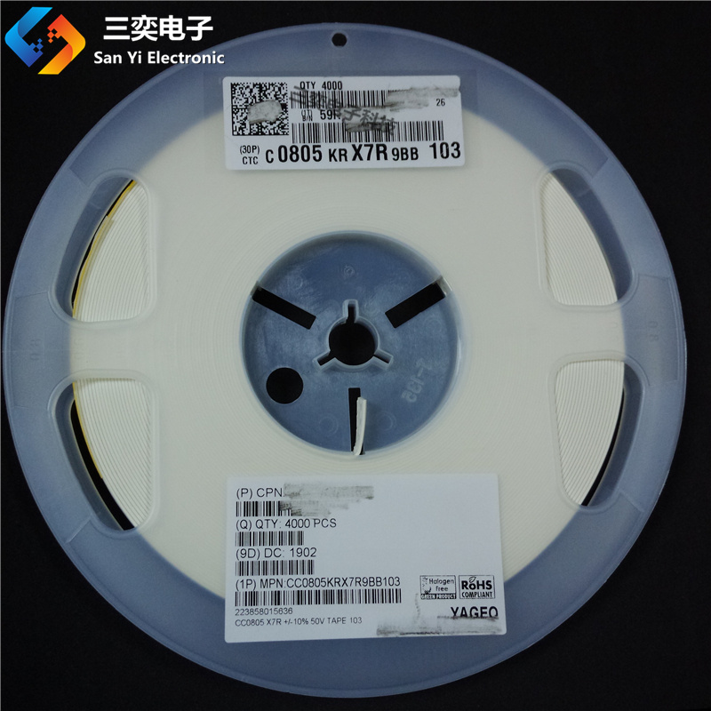 CC0805KRX7R9BB103 0805 10NF X7R 103K 50V ±10% 贴片电容100只