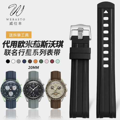 威仕丰橡胶表带适配欧米茄海马