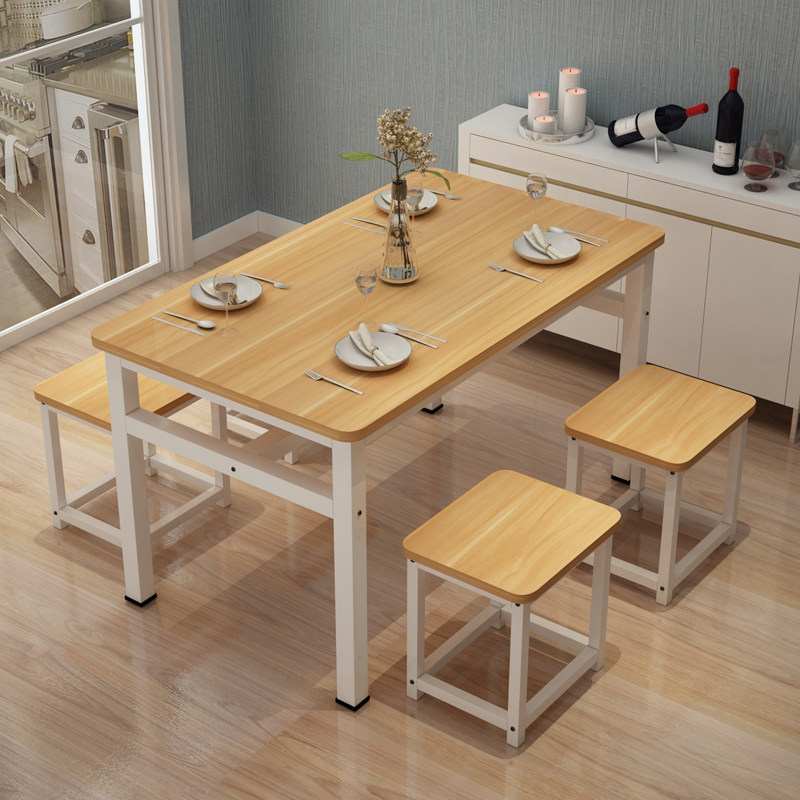 小吃店四人餐桌家用食堂饭店快餐桌椅大排档餐馆餐桌椅组合定制