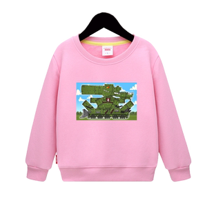 终极坦克城堡加绒儿童2年级3女孩4粉色卫衣5宝宝6衣服7男童装9岁