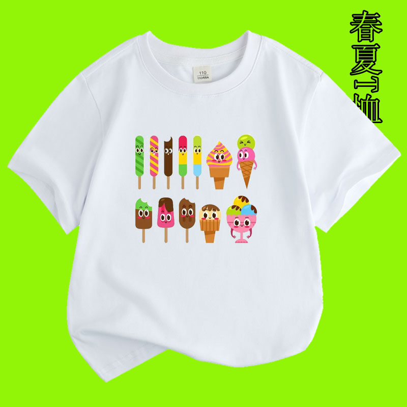幼儿园棒棒糖女童短袖t恤女孩纯棉夏季小宝宝中大童冰棒儿童班服