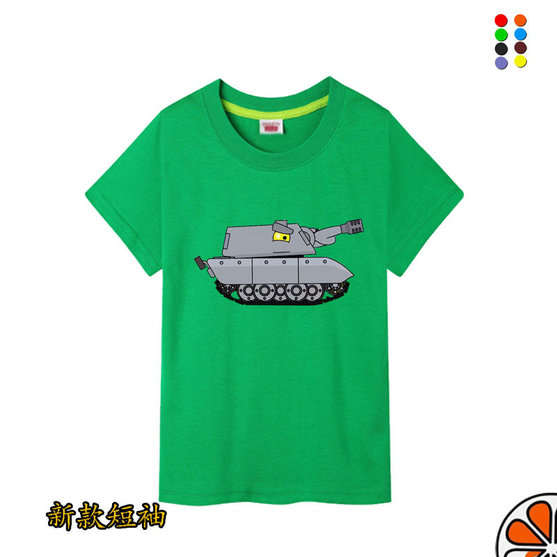 绿色黑色夏季宝宝坦克T恤世界儿童短袖纯棉T恤中小童装衣服装上衣