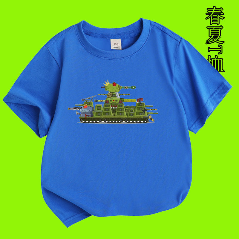 男童蓝色短袖中小学生校服夏季中大儿童坦克衣服T恤女童毕业班服