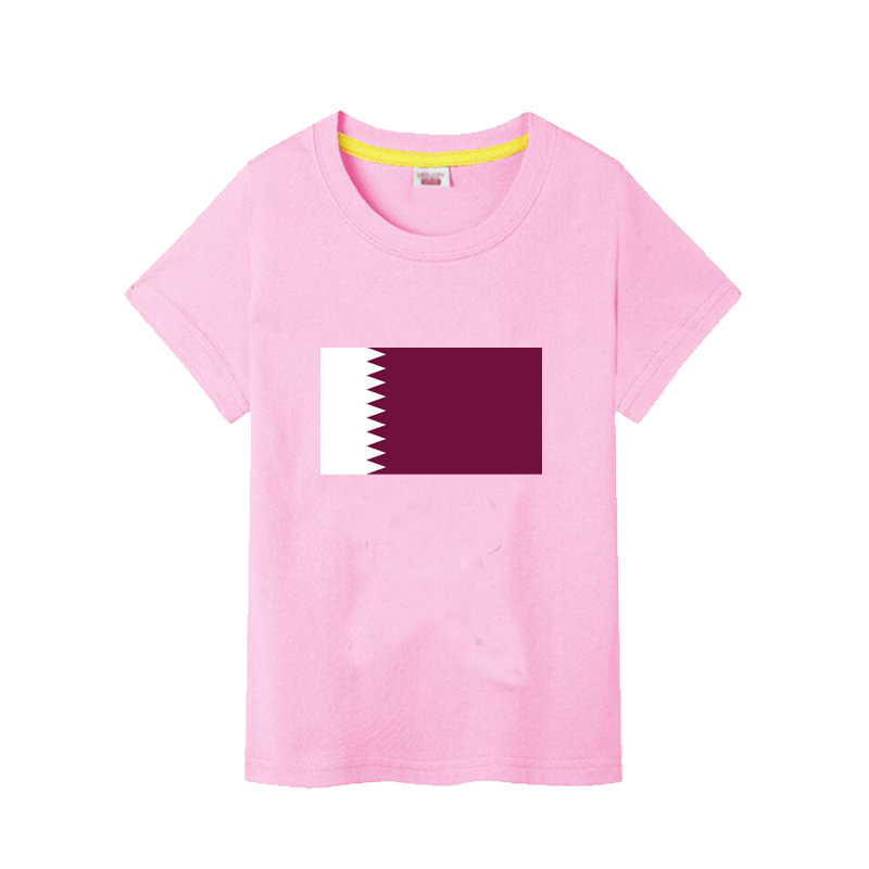 卡塔尔国旗衣服中小学生运动会幼儿园男女儿童装小孩短袖T恤班服