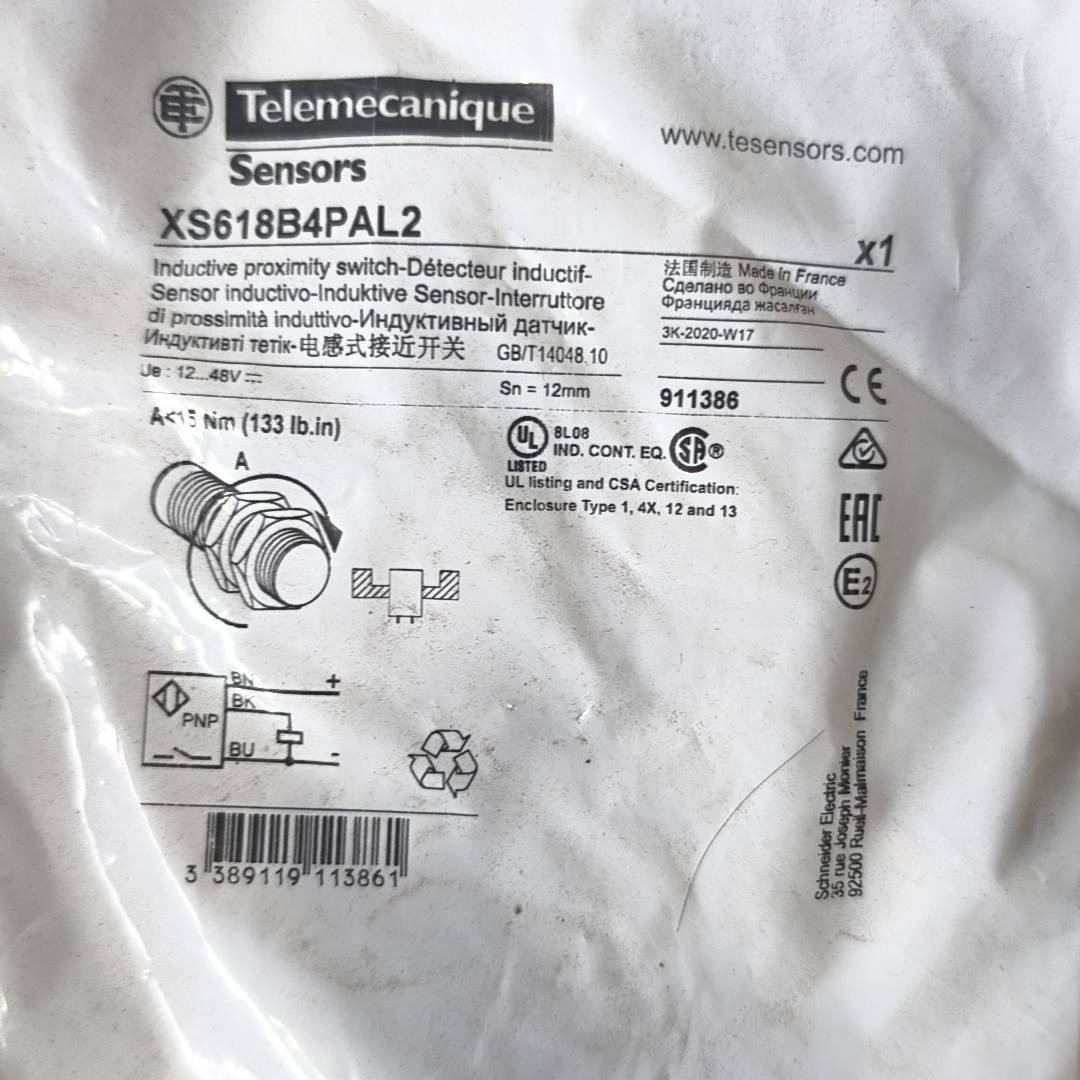 [议价]电感式接近开关XS618B4PAL2，法国制造，12