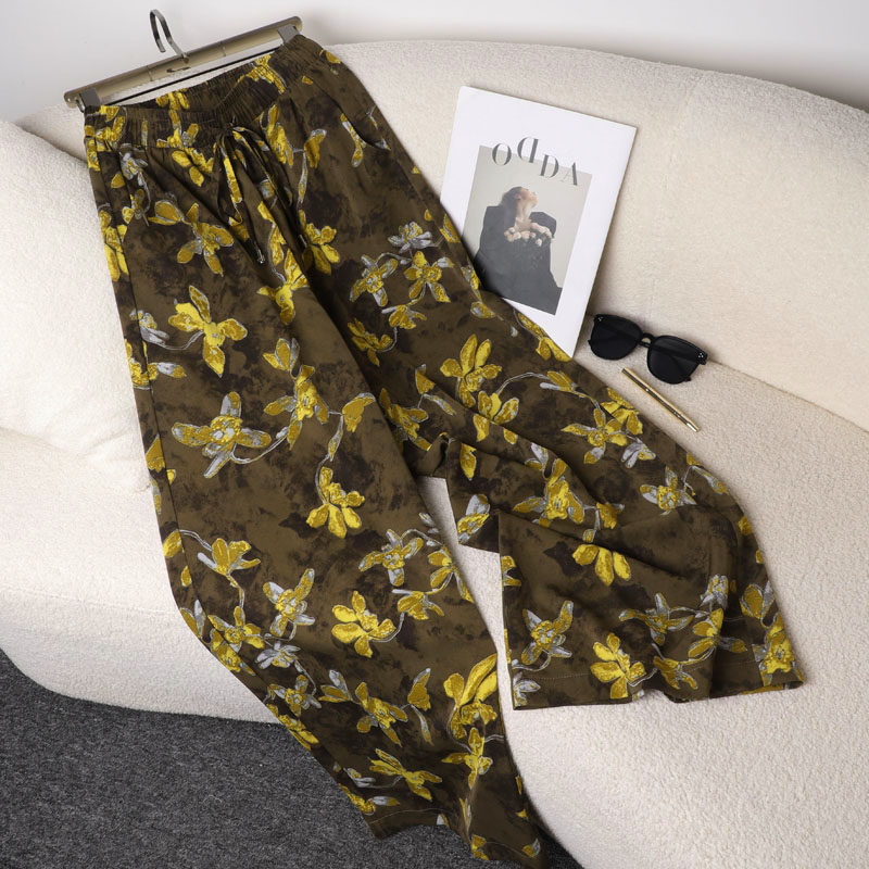 国风印花阔腿裤女宽松显瘦2026春夏流行风格新款直筒休闲裤女长裤,女装/女士精品,休闲裤,淘宝优惠券,粉丝福利购,淘宝优惠卷