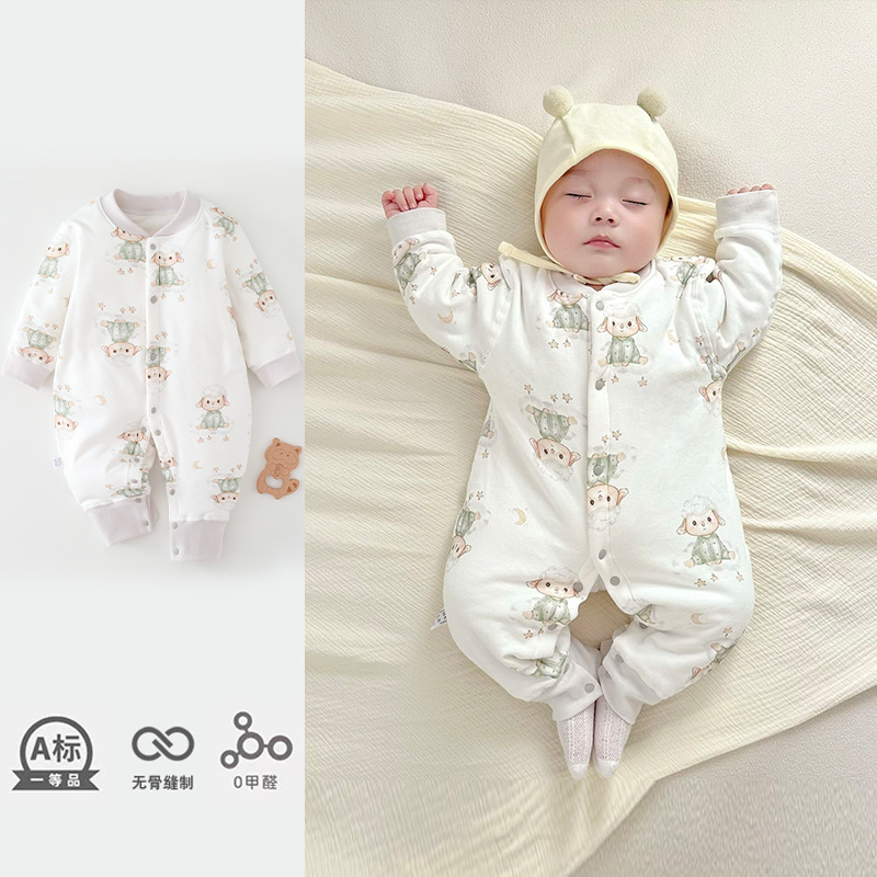 40g薄棉婴儿连体衣a类保暖夹棉